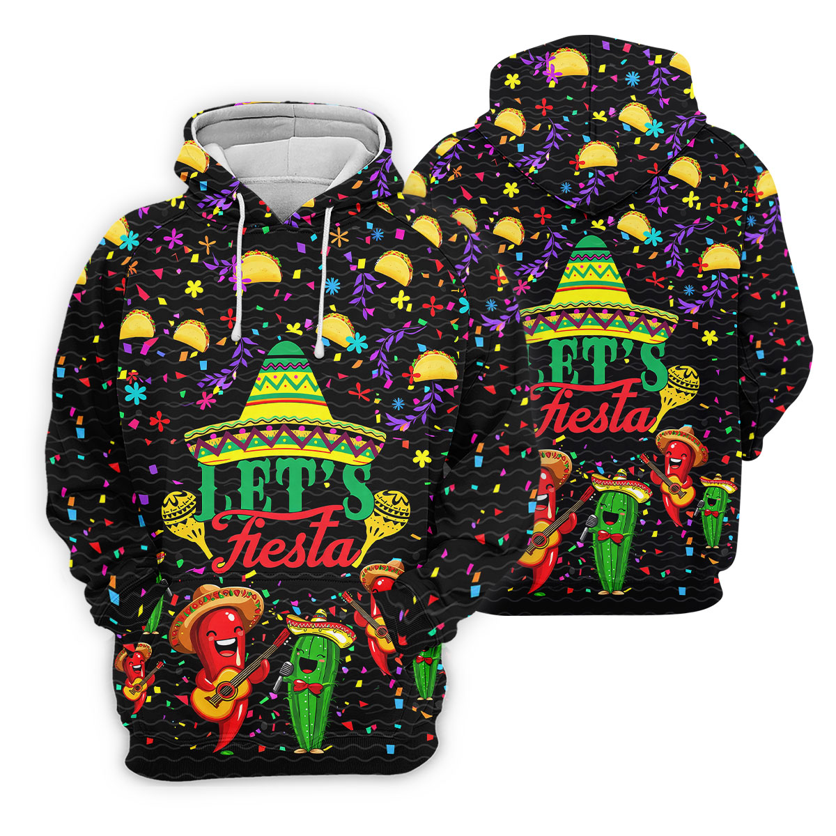 Let's Fiesta Party Ladies Golf Tops, Cinco De Mayo Celebration Golf Shirt For Women
