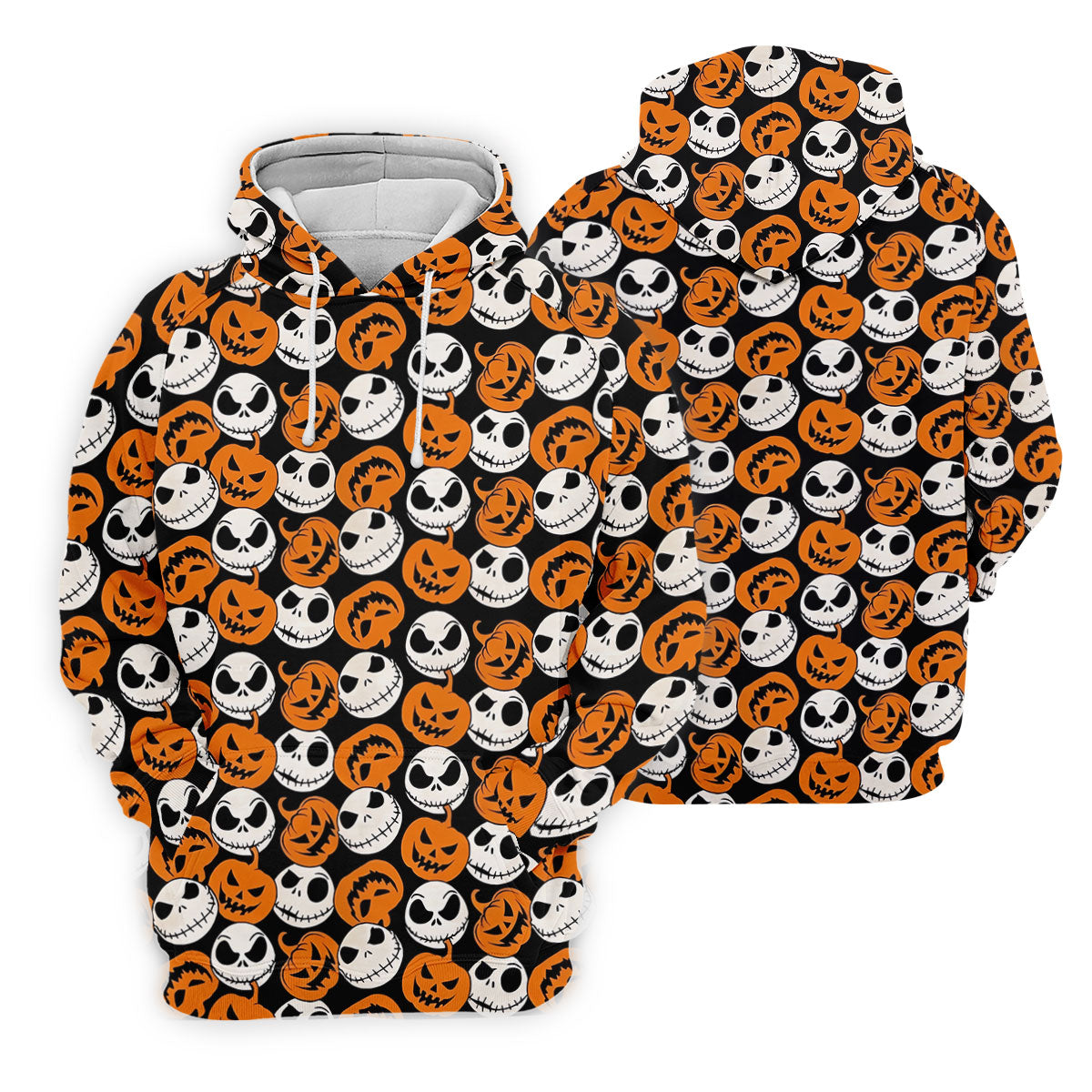Halloween Skull Pumpkin Pattern Golf Polo Shirt, Men's Golf Shirt, Hawaiian Golf Shirt