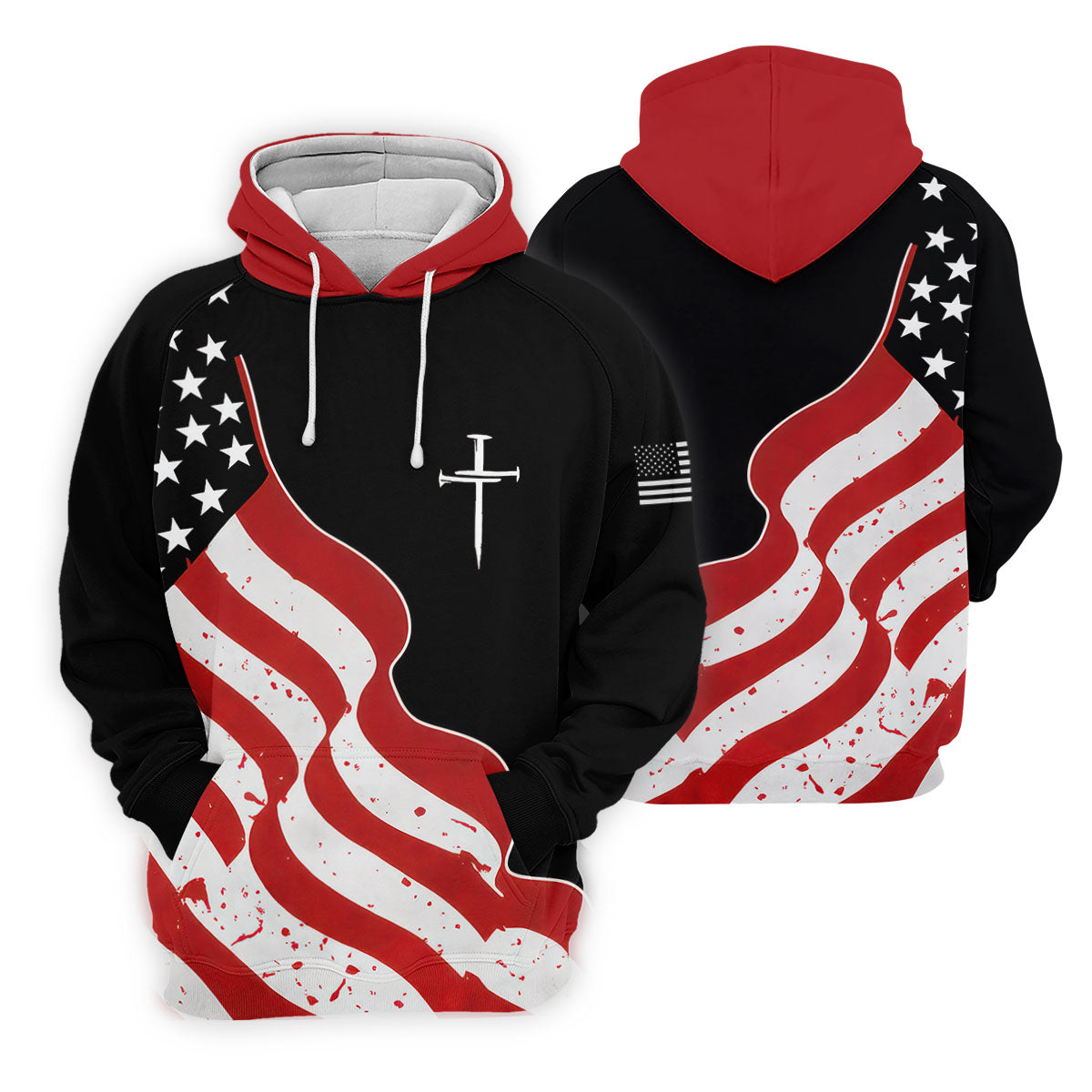 Faith Cross America 250th Anniversary 4th Of July Shirt, Patriotic Black Golf Shirt For Women