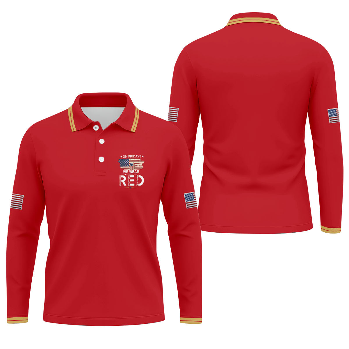 On Friday We Wear Red 250 Years Golf Tops For Men, Patriotic Father's Day Golf Shirt