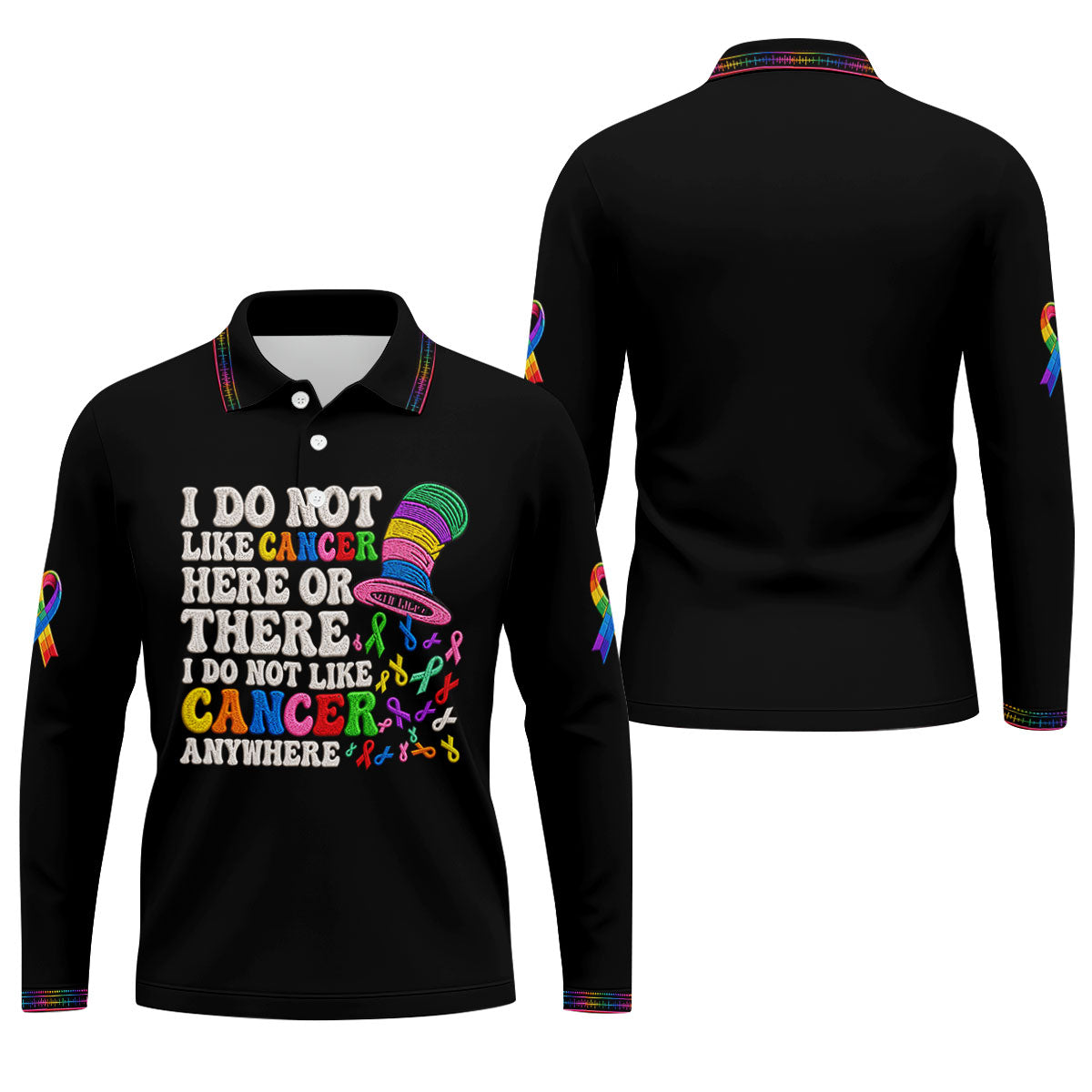 I Do Not Like Cancer Anywhere Awareness Polo Shirt, Golf Shirts For Men, Mens Polo Shirts