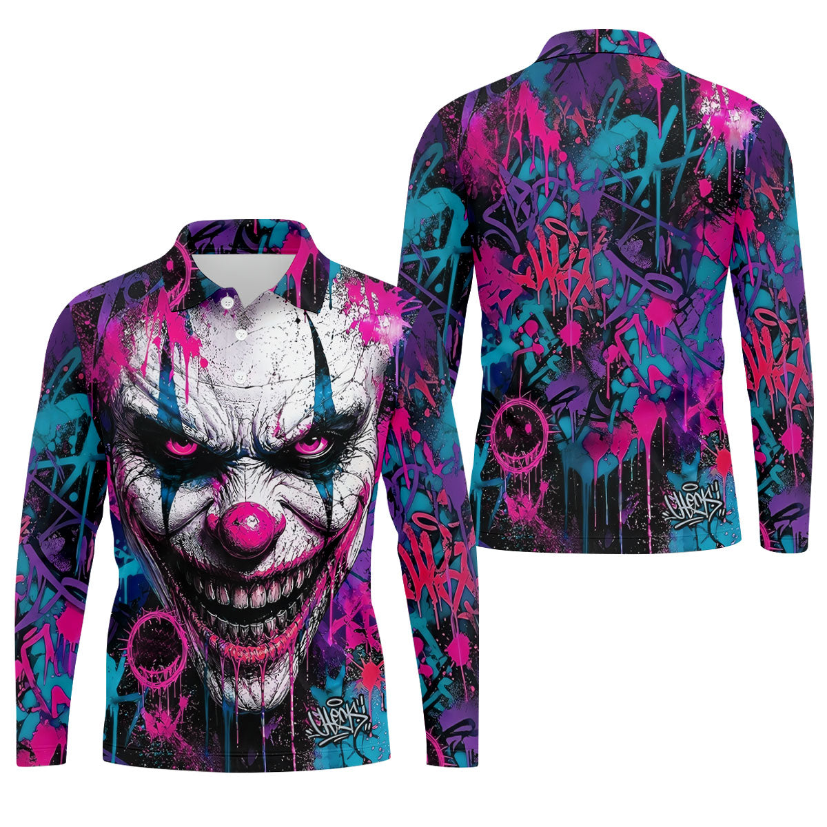 Halloween Horror Character Golf Shirt, Mens Golf Polo, Printed Golf Shirts
