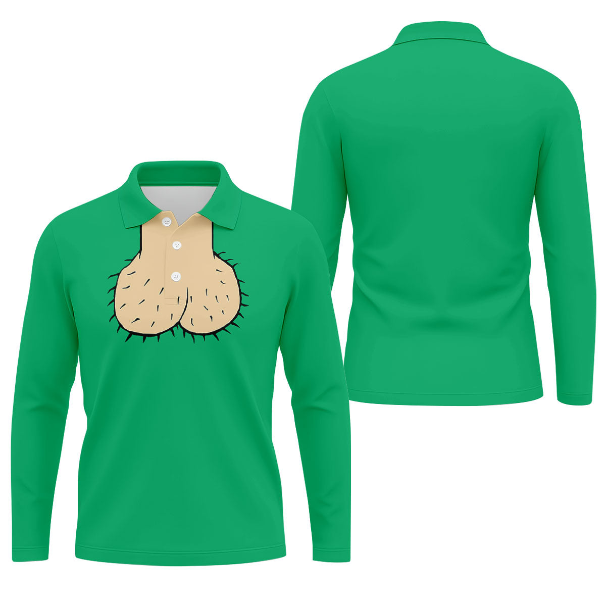 Green Funny Dickhead Faux Chest Golf Shirt, Men's Golf Shirt, Mens Polo Shirts