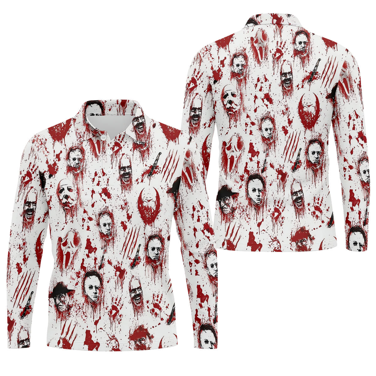 Bloody Horror Character Halloween Golf Shirt, Men's Golf Shirt, Golf Shirts For Men