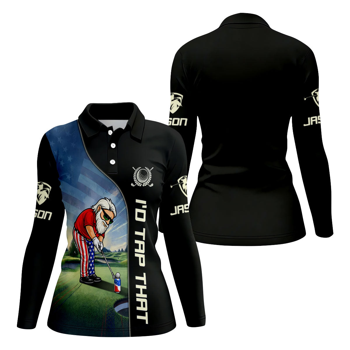 I'd Tap That Patriotic Man Golf And Beer 4th Of July Golf Shirt, 250th Anniversary Golf Shirt For Women