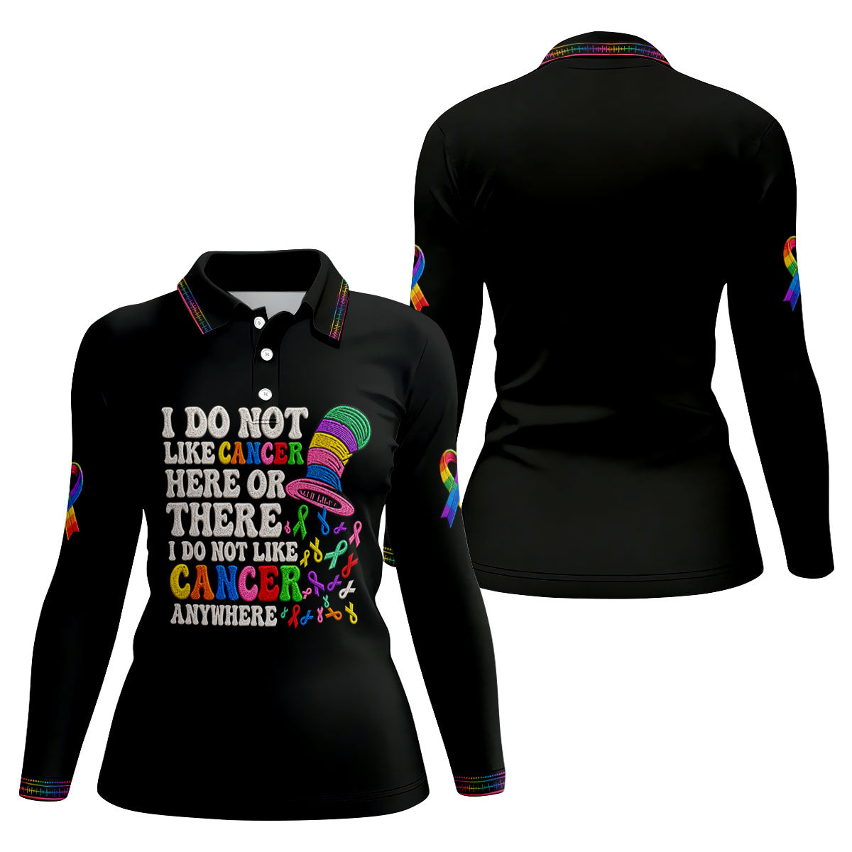 I Do Not Like Cancer Anywhere Awareness Polo Shirt, Women's Sleeveless Golf Shirt, Ladies Golf Top