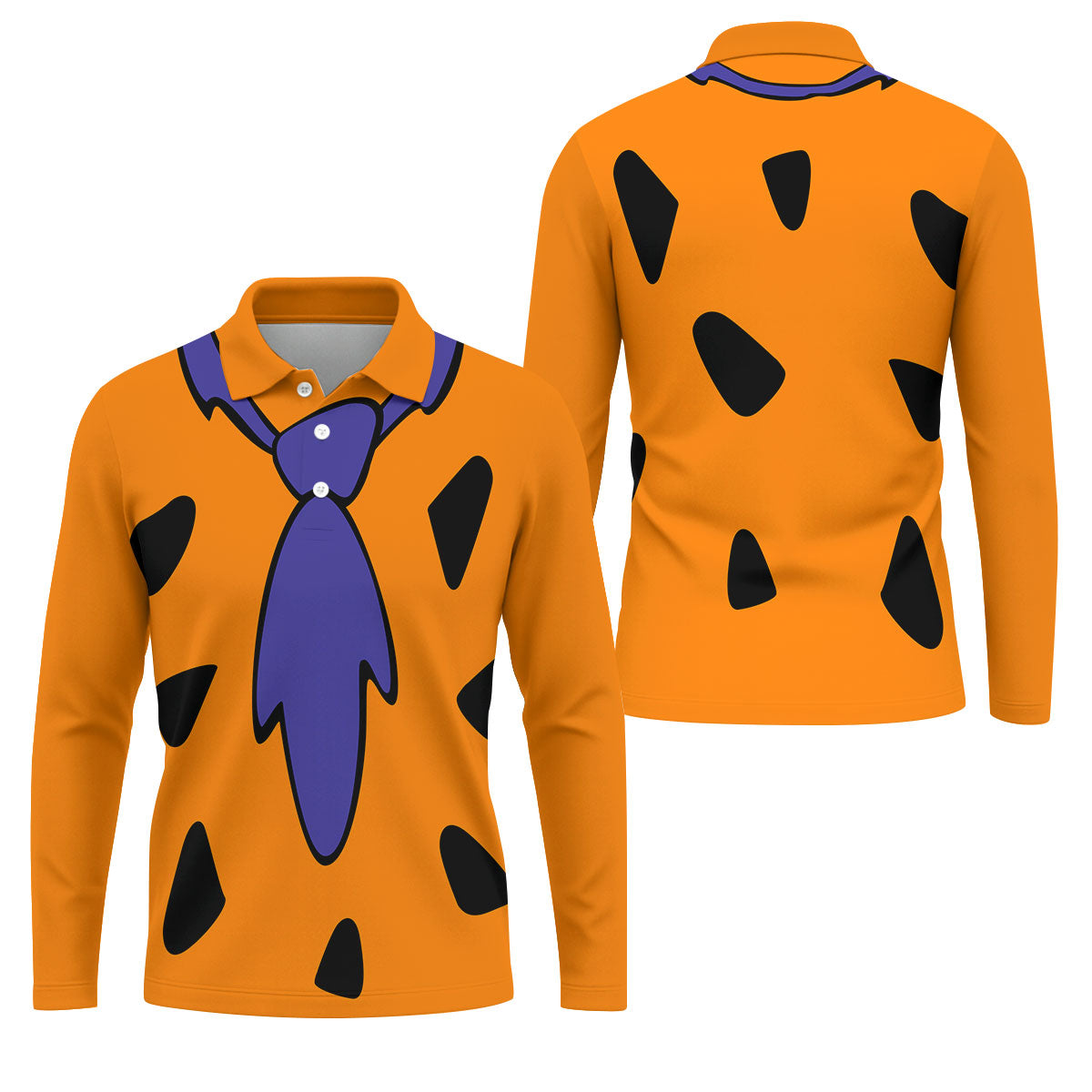Fred Flintstone Costume Orange Design Hawaiian Golf Shirt, Golf Shirts For Men, Polo Shirts For Men
