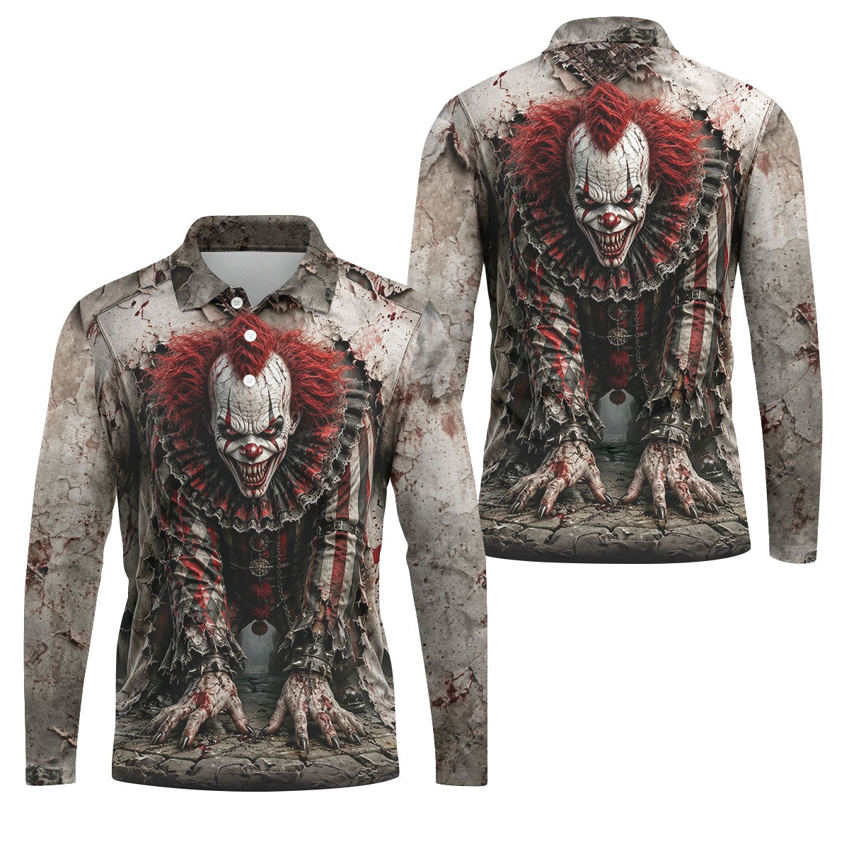 Halloween Horror Character Golf Shirt, Men's Golf Shirt, Hawaiian Golf Shirt For Men