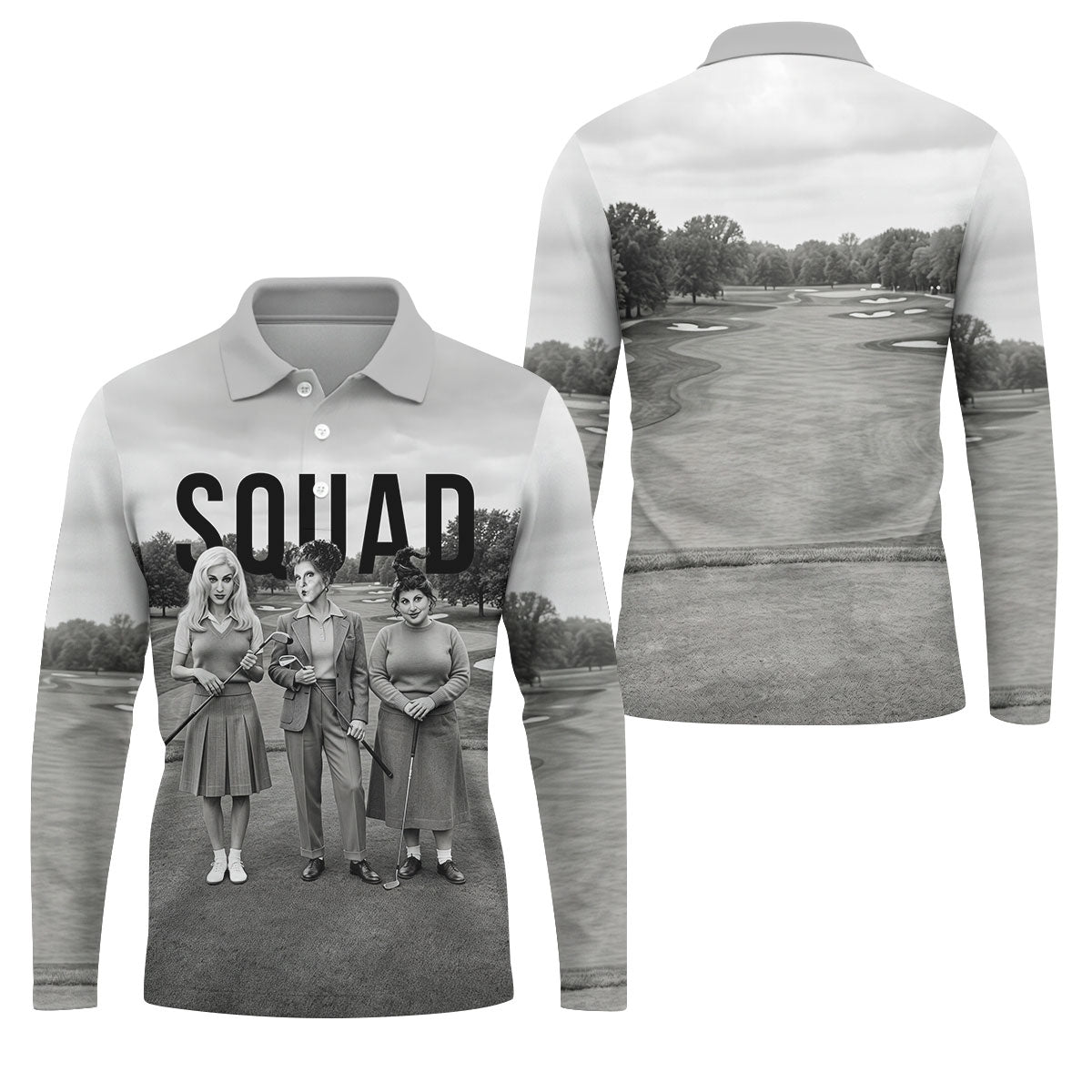 Halloween Witch Squad Golf Polo Shirt, Men's Golf Shirt, Hawaiian Golf Shirt