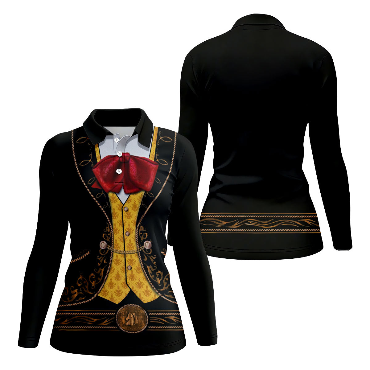 Mexican Fiesta Theme Funny Costume Ladies Golf Tops, Cinco De Mayo Celebration Golf Shirt For Women