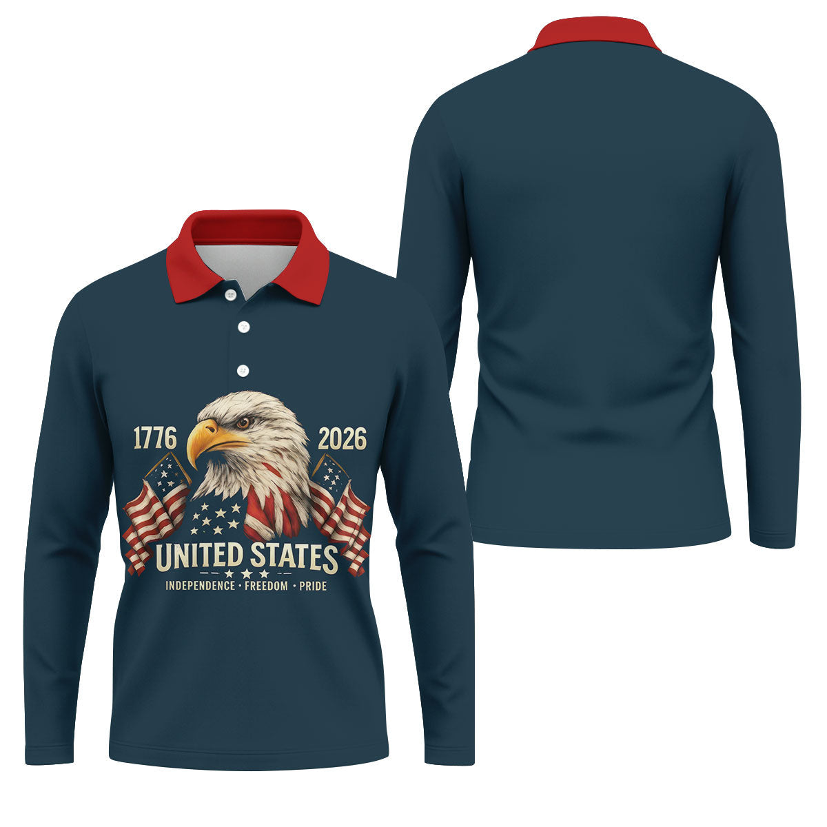 America 250 Men's USA 1776-2026 4th Of July Golf Shirt, Patriotic Golf Shirt, Golf Shirts For Men