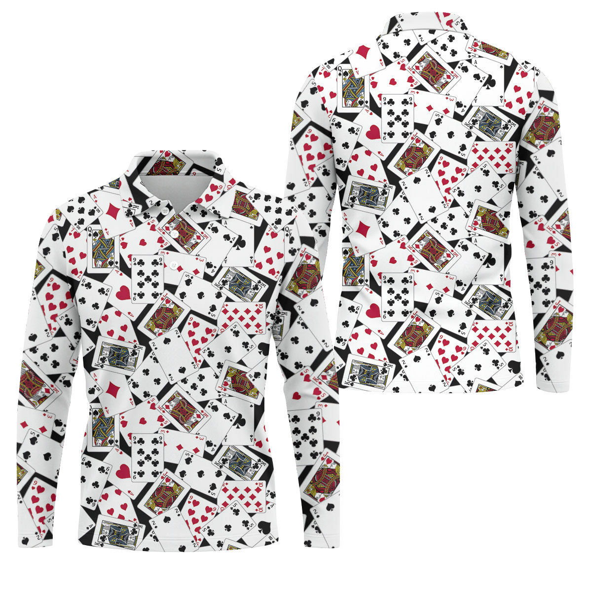 Playing Cards Poker Pattern Hawaiian Golf Shirt, Golf Polo Shirts For Men, Mens Golf Apparel