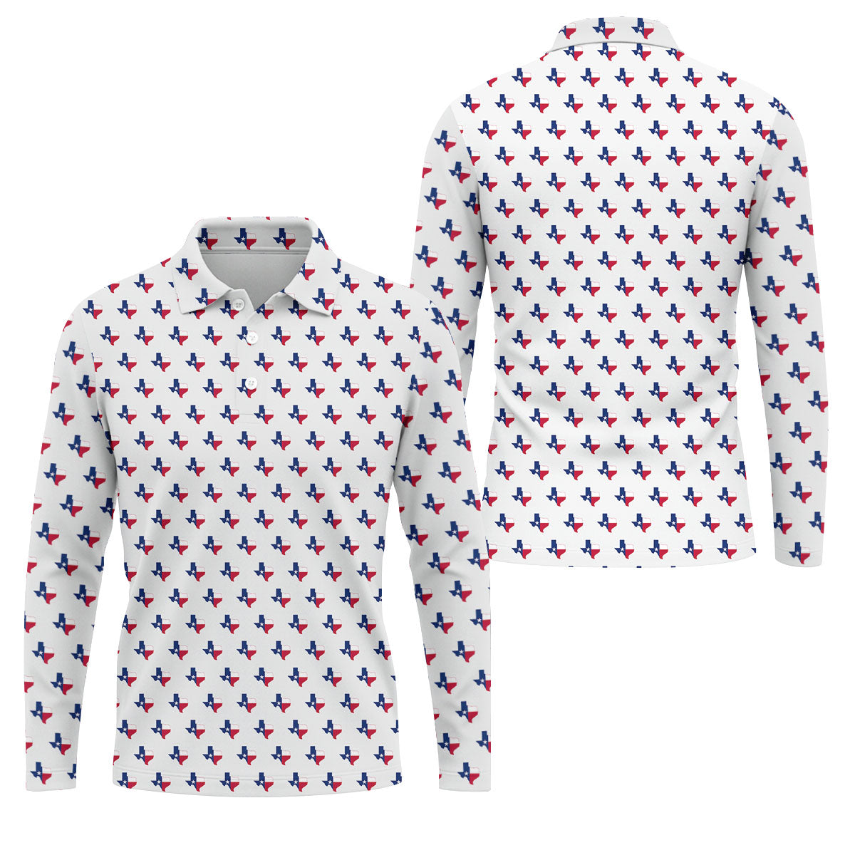 Texas Flag State Pattern Golf Polo Shirt, Men's Golf Shirt, Hawaiian Golf Shirt