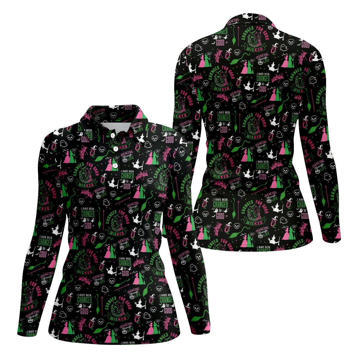 Changed For Good Wicked Witch Halloween Golf Shirt, Horror Character, Golf Shirts For Women