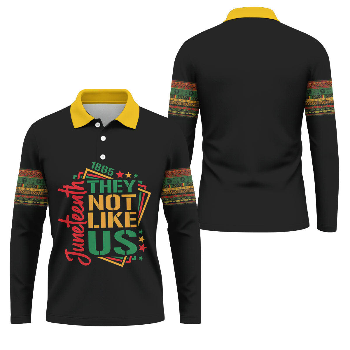 Juneteenth They Not Like Us 1865 Heritage Golf Polo Shirt, Golf Shirts For Men, Printed Golf Shirts