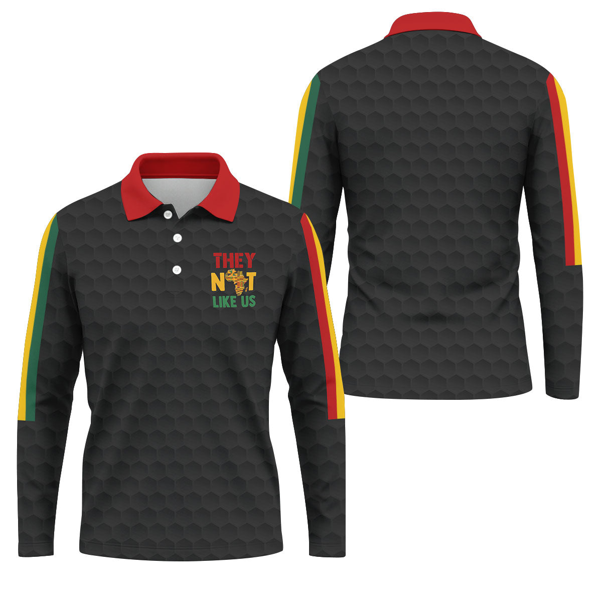 Juneteenth They Not Like Us Africa Performance Golf Polo Shirt, Golf Shirts For Men, Printed Golf Shirts