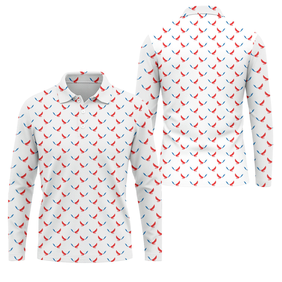 Red White Blue Eagle White Golf Shirt, 4th Of July Golf Shirt, 250th Anniversary Patriotic Golf Shirts For Men