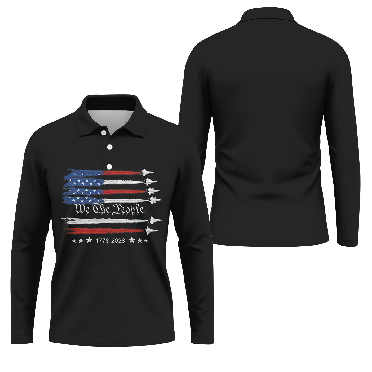 Independence Day Flag We The People Golf Shirt, Patriotic 4th Of July Golf Shirts For Men