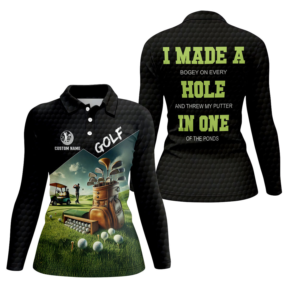Custom Name Golf Course Club Bag Polo Shirt, Women’s Golf Polo, Golf Shirts For Women