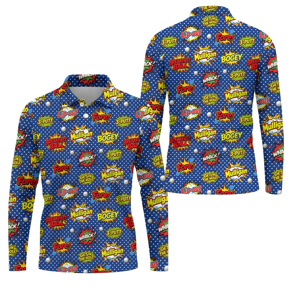 Funny Comic Pop Art Golf Shirt, Hawaiian Golf Shirt, Golf Shirts For Men