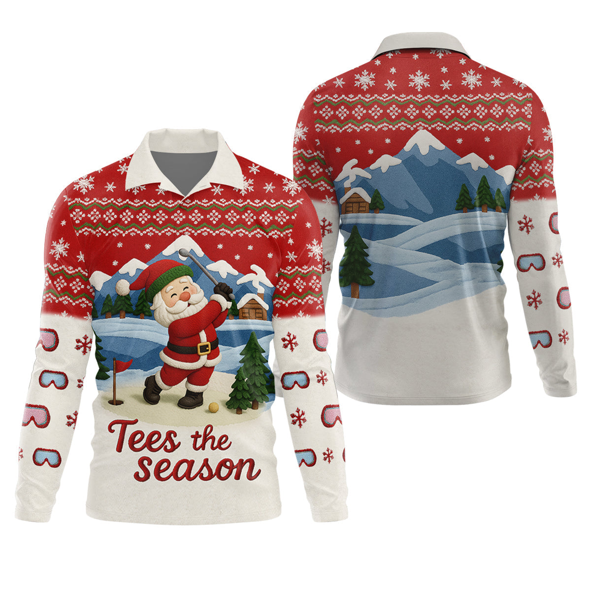 Santa Golfing Tees The Season Golf Tops For Men, Christmas Golf Shirt, Polo Shirts For Men, Golf Gift For Men