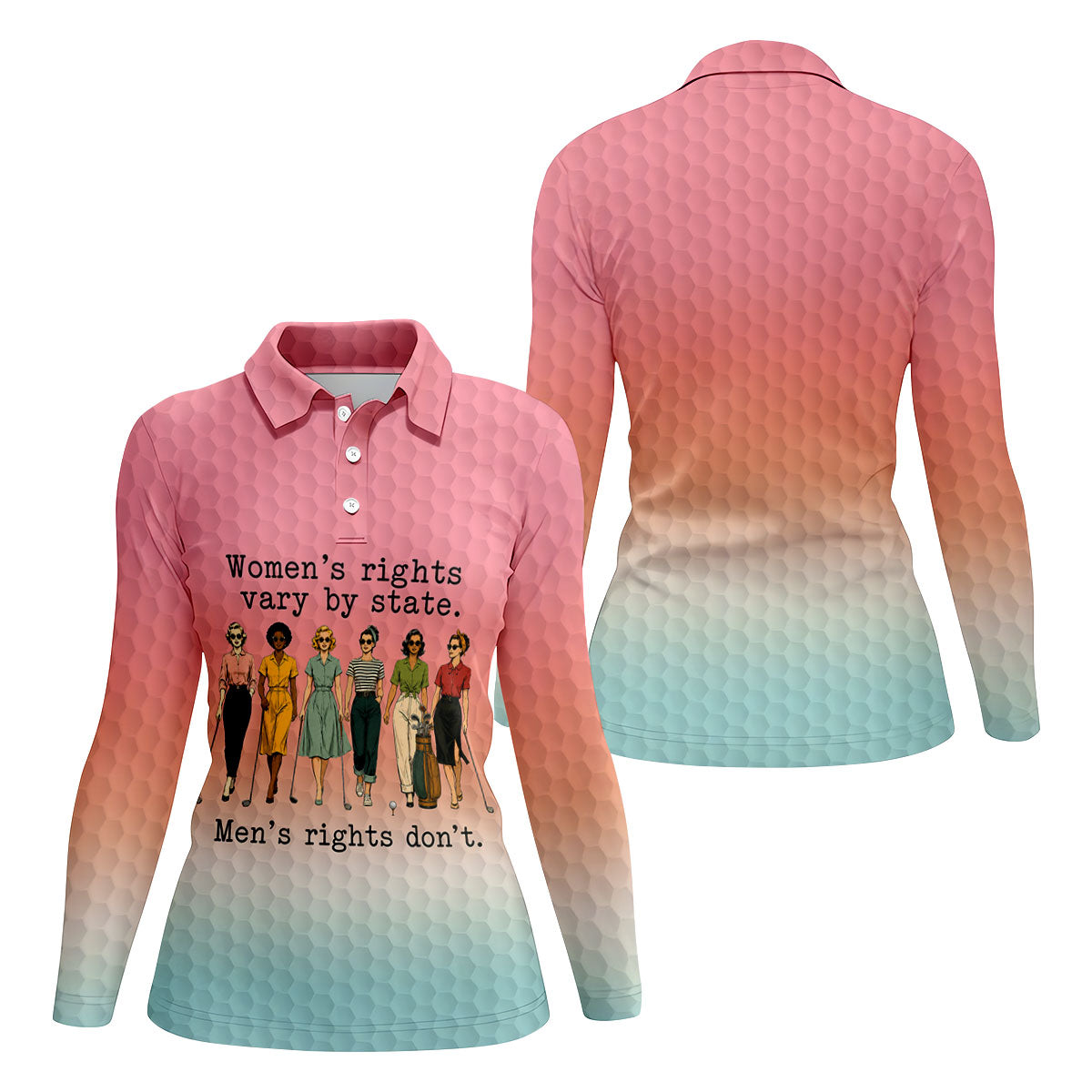 Women's Rights Vary By State Funny Golf Polo Shirt, Women's Golf Polo, Golf Tops For Women