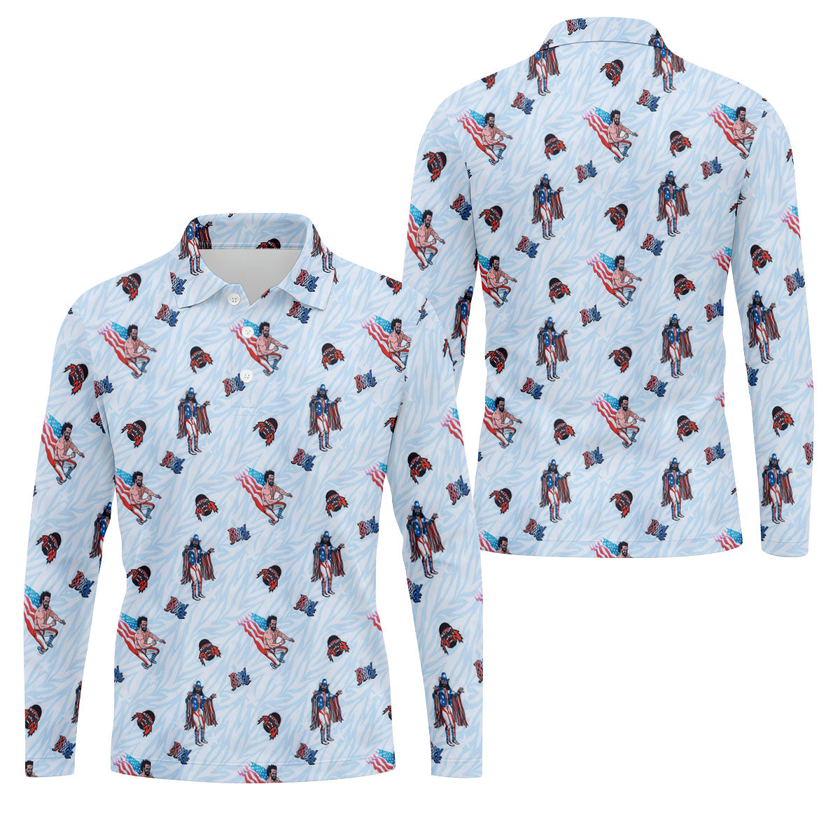 Randy Savage Patriotic Golf Shirt, Macho Man Golf Polo, Mens Golf Apparel