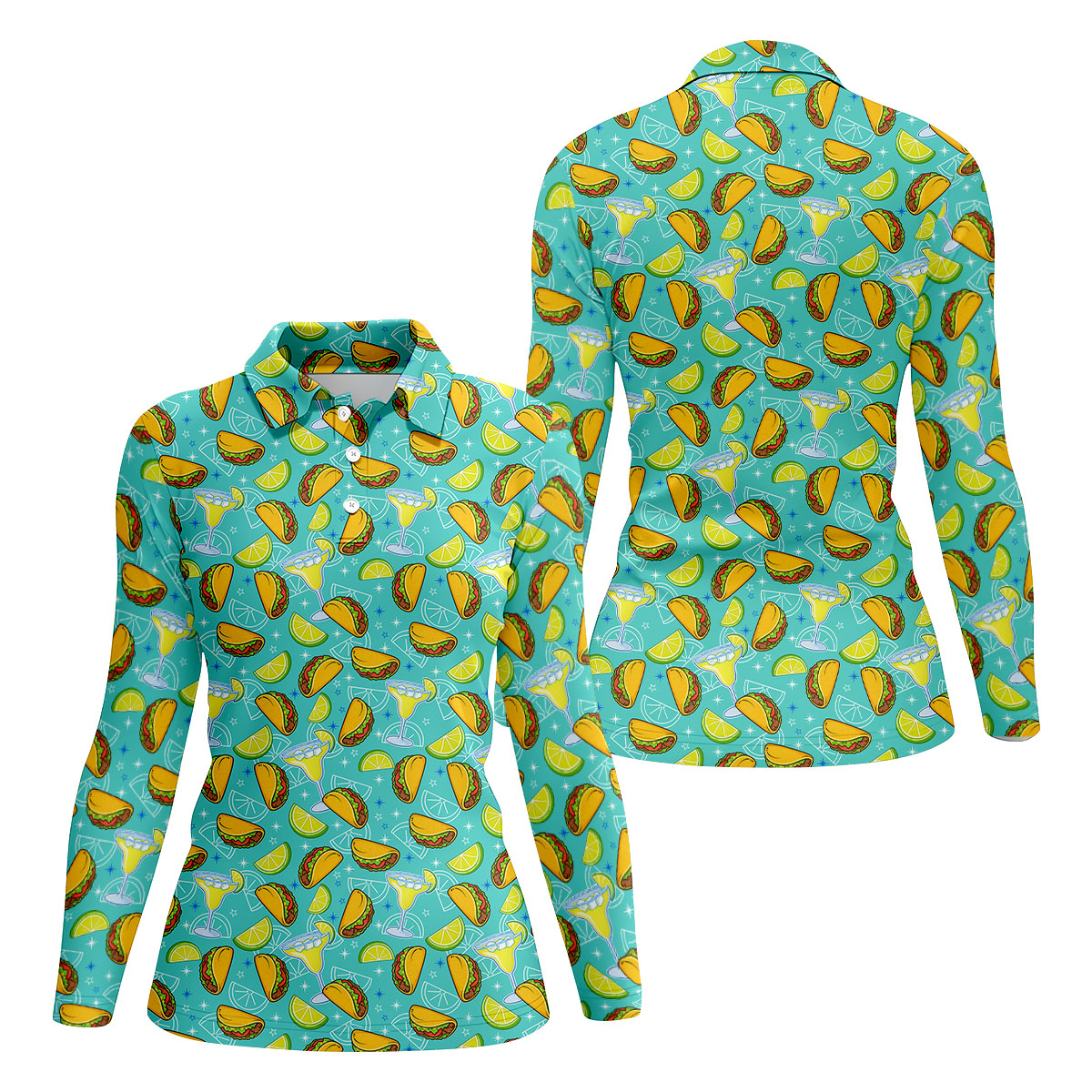 Cocktail Margarita Taco Women's Polo Shirt, Cinco De Mayo Celebration Fiesta Ladies Golf Shirt