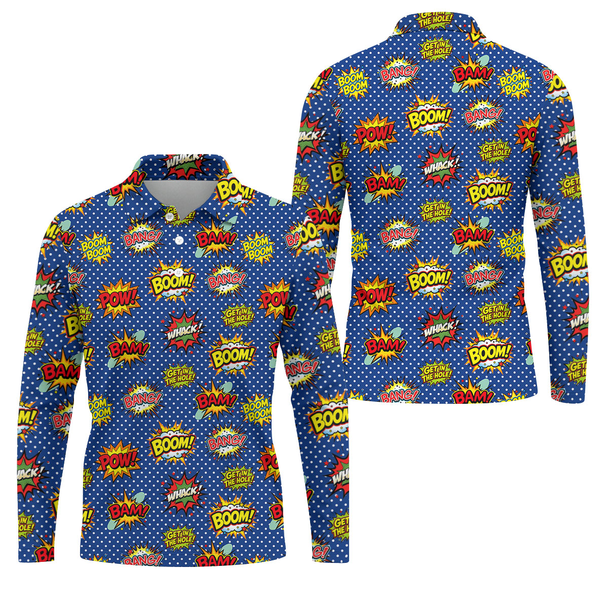 Funny Comic Pop Art Golf Shirt, Mens Golf Shirts, Golf Apparel For Men
