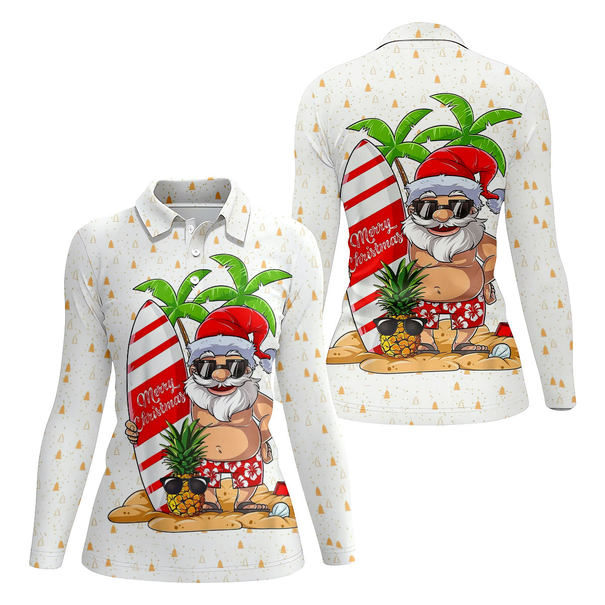 Women's Vacation Mode Santa Golf Shirt, Christmas Golf Shirt, Women’s Golf Apparel