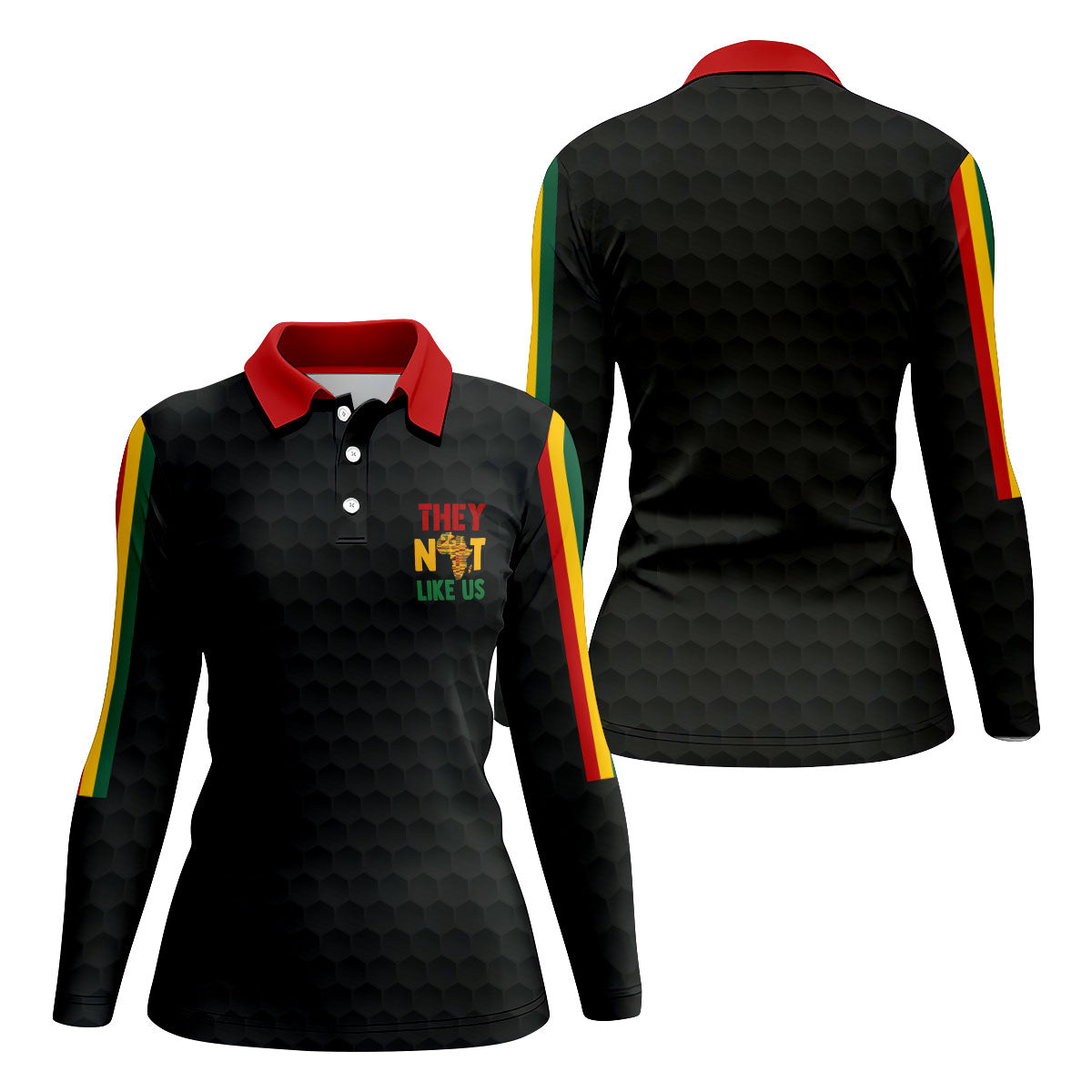 Juneteenth They Not Like Us Africa Performance Golf Polo Shirt, Golf Shirts For Women, Women's Golf Apparel