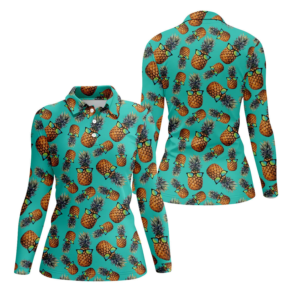 Cool Pineapple Tropical Theme Hawaiian Golf Shirt, Golf Shirt For Women, Golfing Apparel