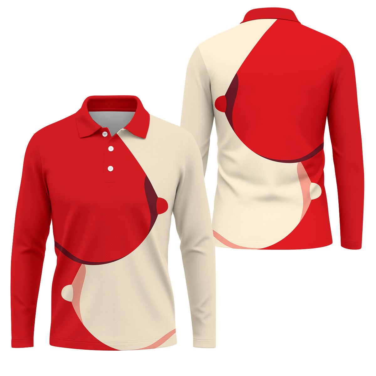Santa Claus Belly Christmas Design Hawaiian Golf Shirt, Golf Shirts For Men, Polo Shirts For Men
