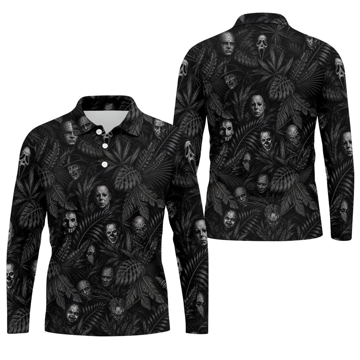 Horror Character Halloween Golf Shirt, Golf Shirts For Men, Mens Golf Apparel