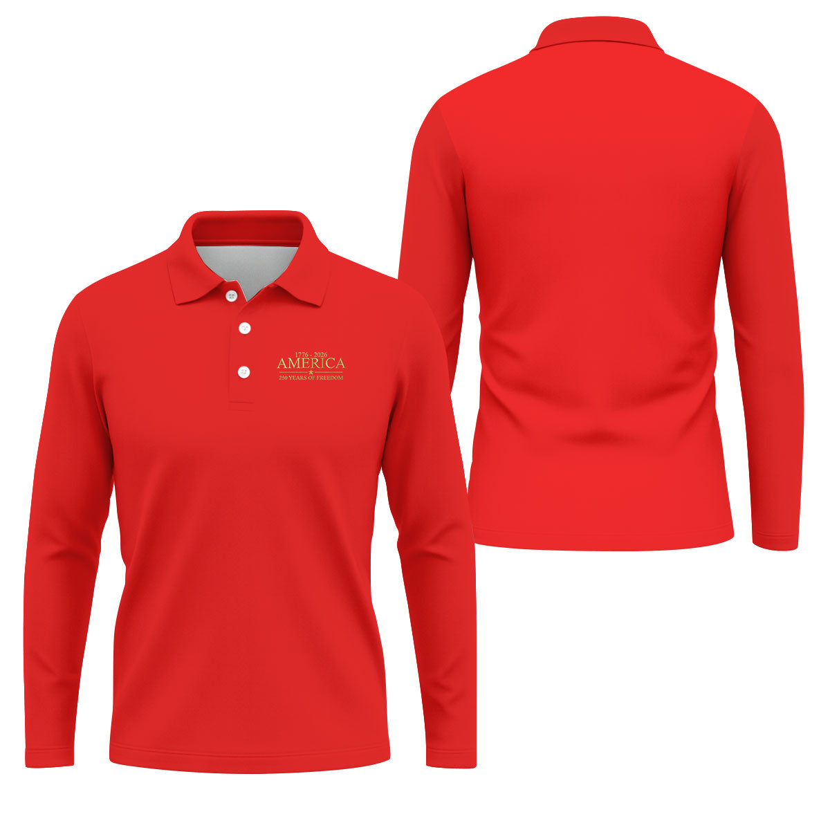 America 250 Years Of Freedom Faith Cross Red Golf Shirt, Patriotic 4th Of July Golf Shirts For Men