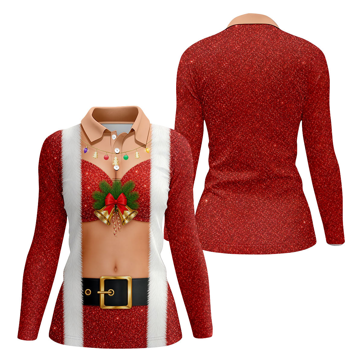 Women's Funny Mrs Claus Costume Golf Shirt, Christmas Golf Shirt, Women’s Golf Apparel