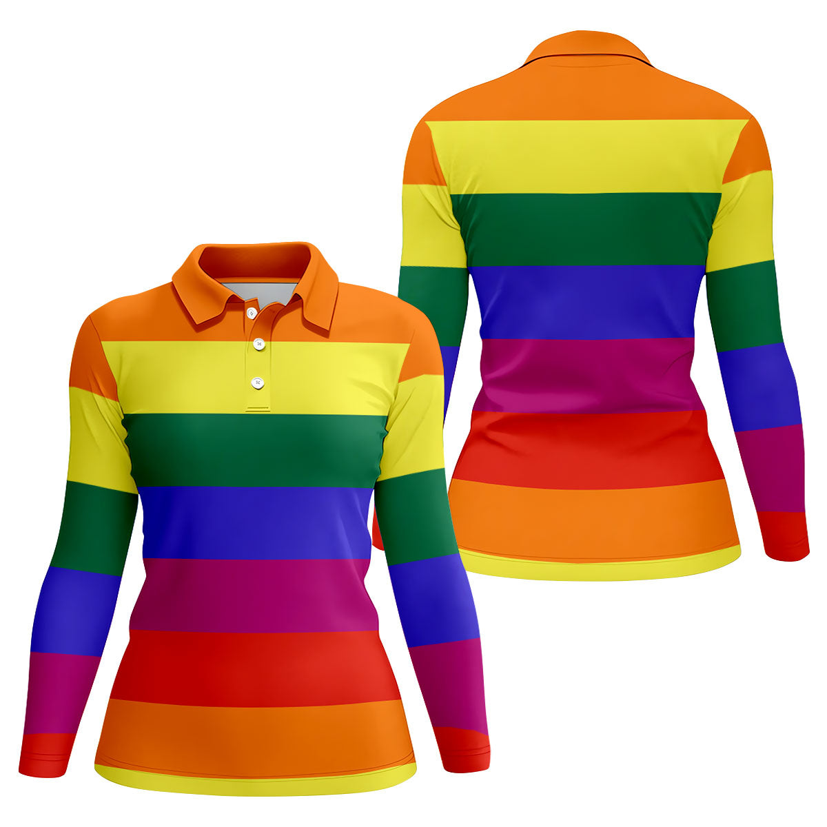 LGBT Rainbow Pride Month Celebrate Ladies Golf Tops, Pride Colors Golf Shirt For Women