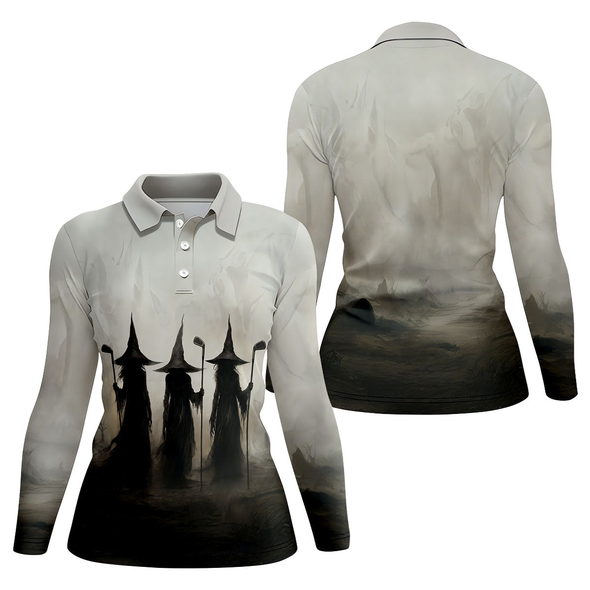 Halloween Witch Golf Polo Shirt, Golf Shirts For Women, Women's Golf Apparel