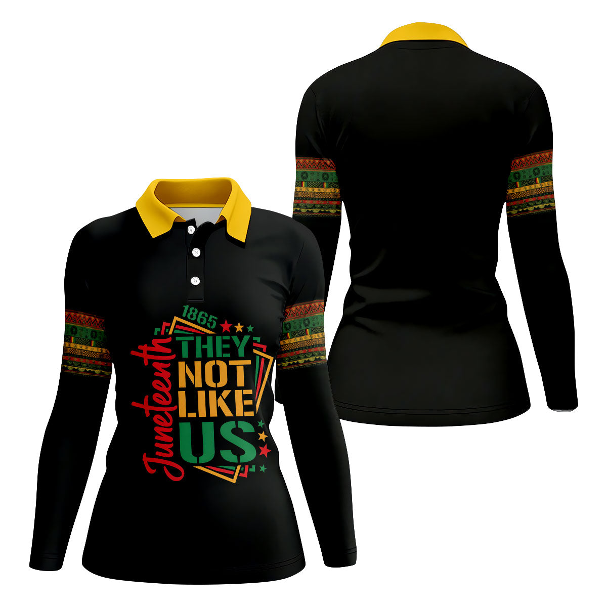 Juneteenth They Not Like Us 1865 Heritage Golf Polo Shirt, Golf Shirts For Women, Women's Golf Apparel