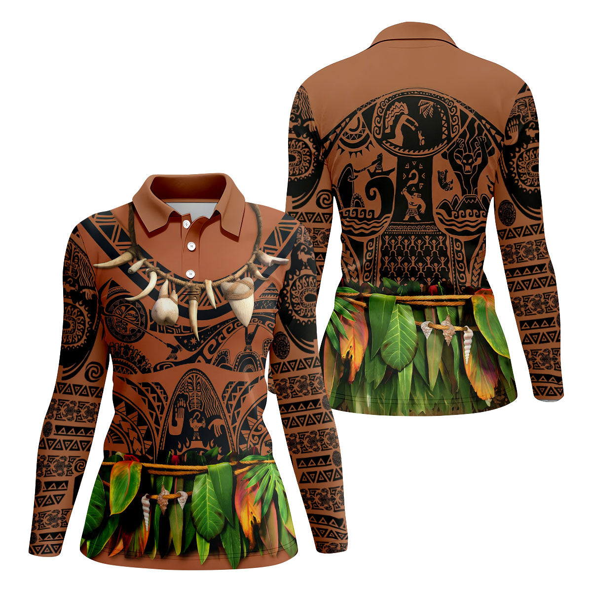 Cartoon Costume Hawaiian Golf Shirt, Fun Women's Golf Shirts, Ladies Golf Polos