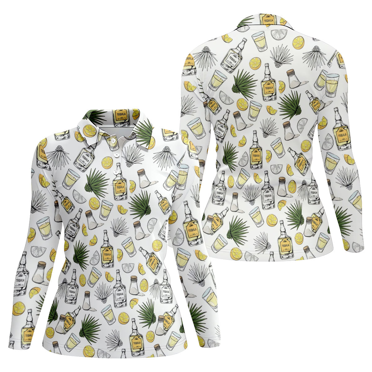 Tequila Lime Fiesta Time Ladies Golf Tops, Cinco De Mayo Celebration Golf Shirt For Women