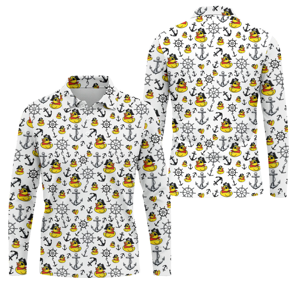 Pirate Rubber Ducks Funny Golf Shirt, Cute Golf Outfit, Golf Tops For Men, Golf Shirts For Men
