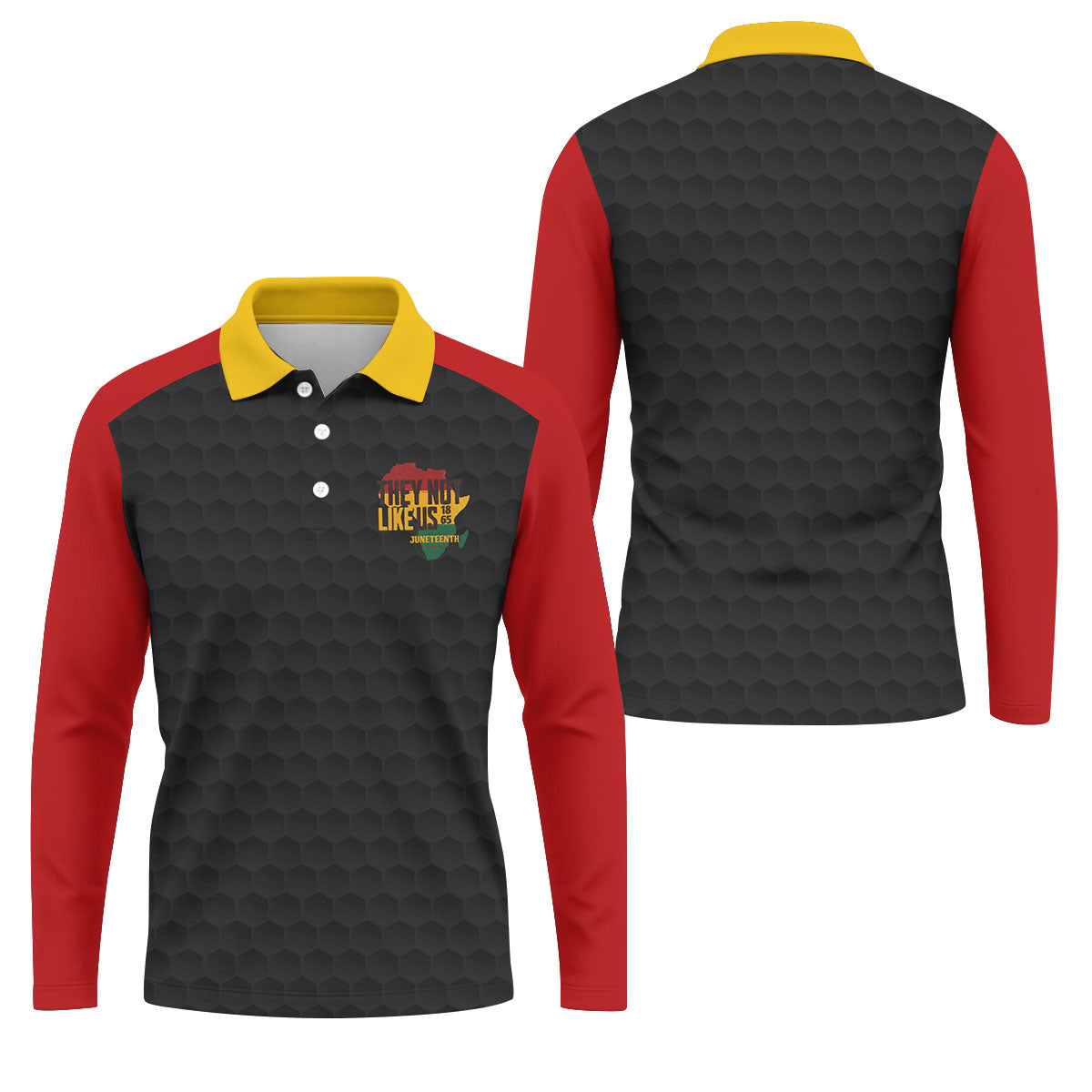 Juneteenth They Not Like Us 1865 Performance Golf Polo Shirt, Golf Shirts For Men, Printed Golf Shirts