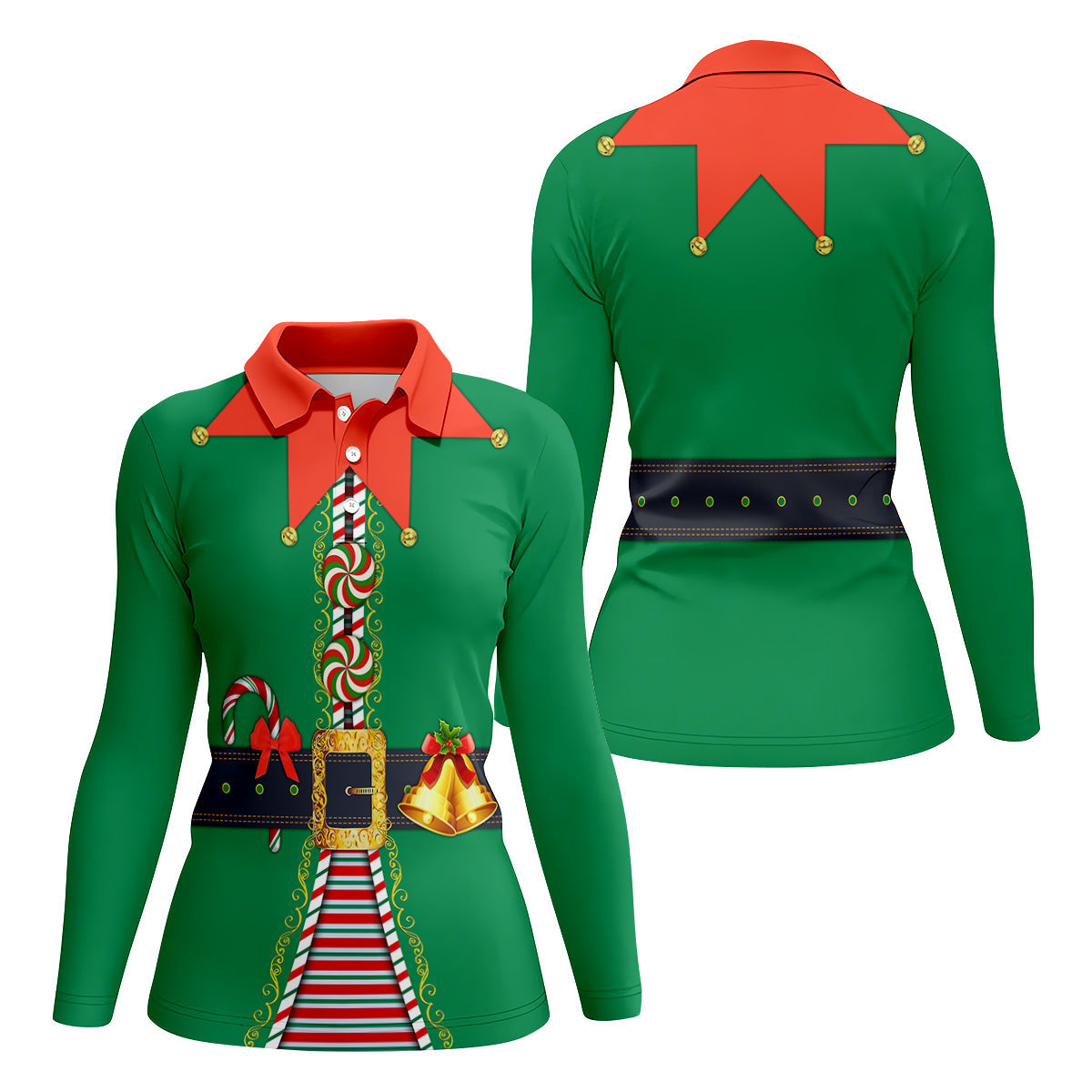 Funny Christmas Elf Cute Women's Golf Clothes, Ladies Golf Shirts, Christmas Golf Shirt