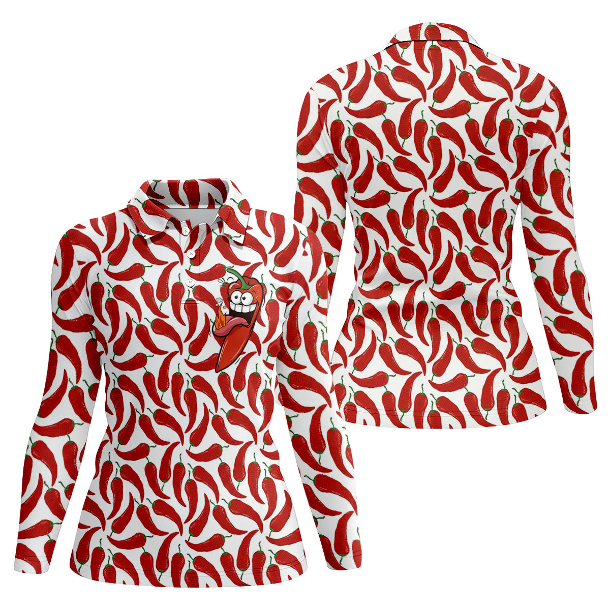 Spicy Hot Pepper Cinco De Mayo Celebration Fiesta Themed Ladies Golf Tops, Golf Shirt For Women