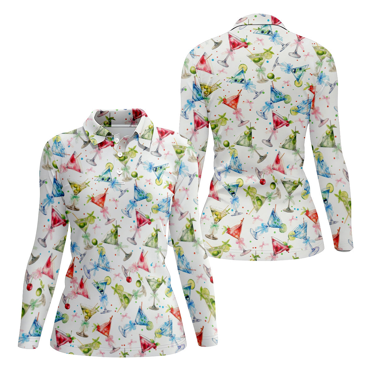 Coquette Martini Cinco De Mayo Celebration Ladies Golf Tops, Summer Theme Golf Shirt For Women