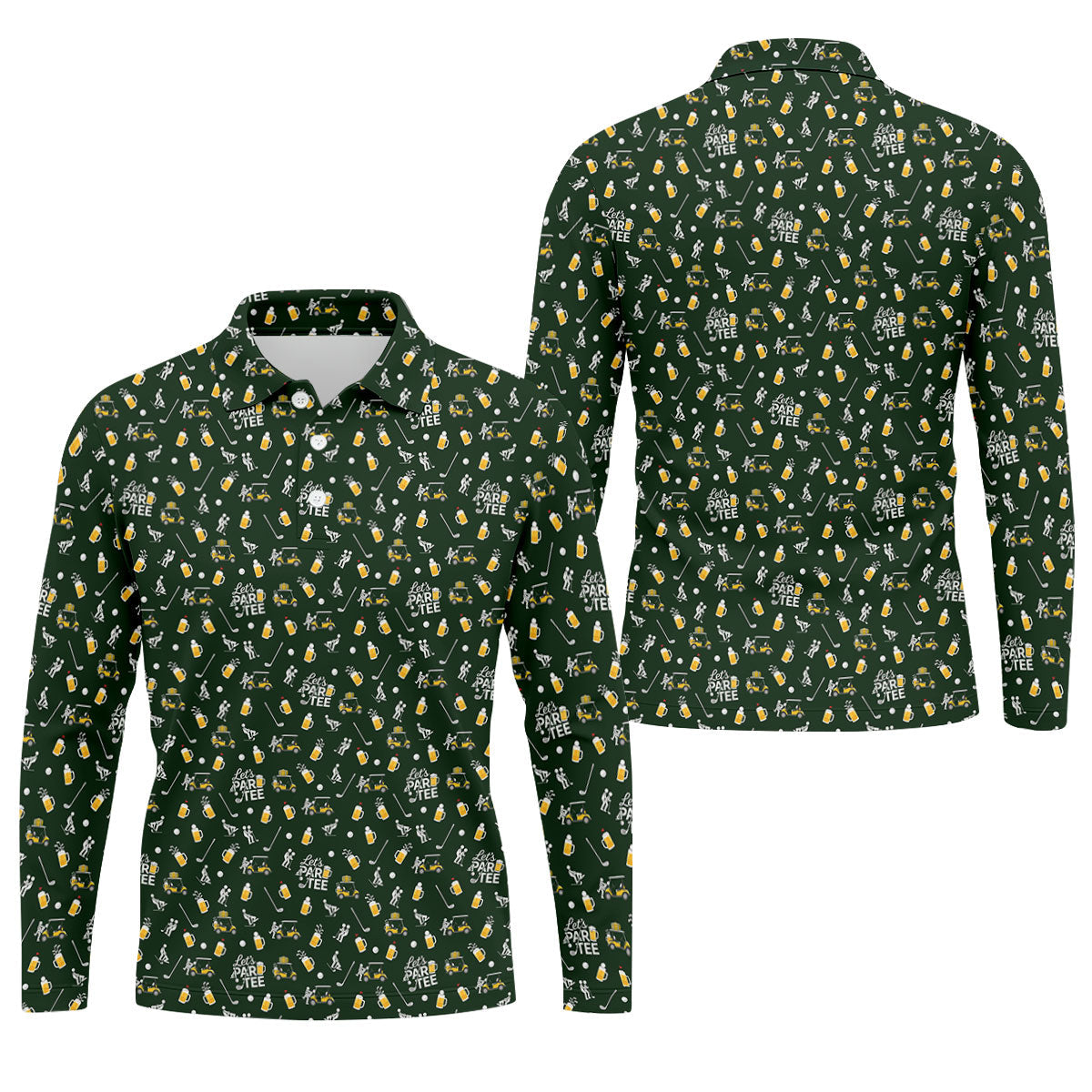 Let's Par Tee Funny Golf Pattern Polo Shirt, Mens Golf Polo, Hawaiian Golf Shirt