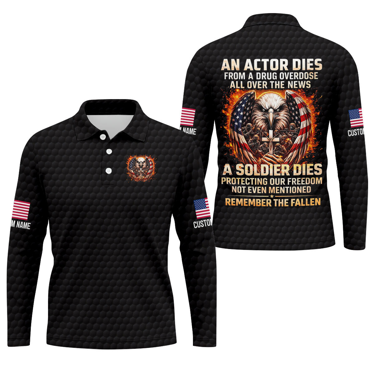 Remember The Fallen Faith Cross 250 Years Patriotic Golf Shirt, Veterans Day Memorial Golf Shirts For Men
