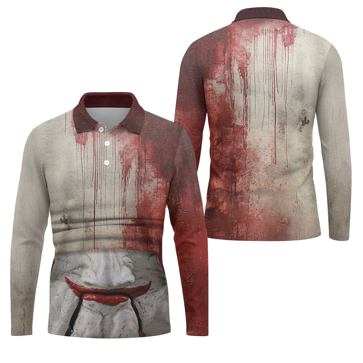 Blood Drip Clown Horror Character Halloween Polo Shirt, Men's Golf Shirt, Mens Golf Polo