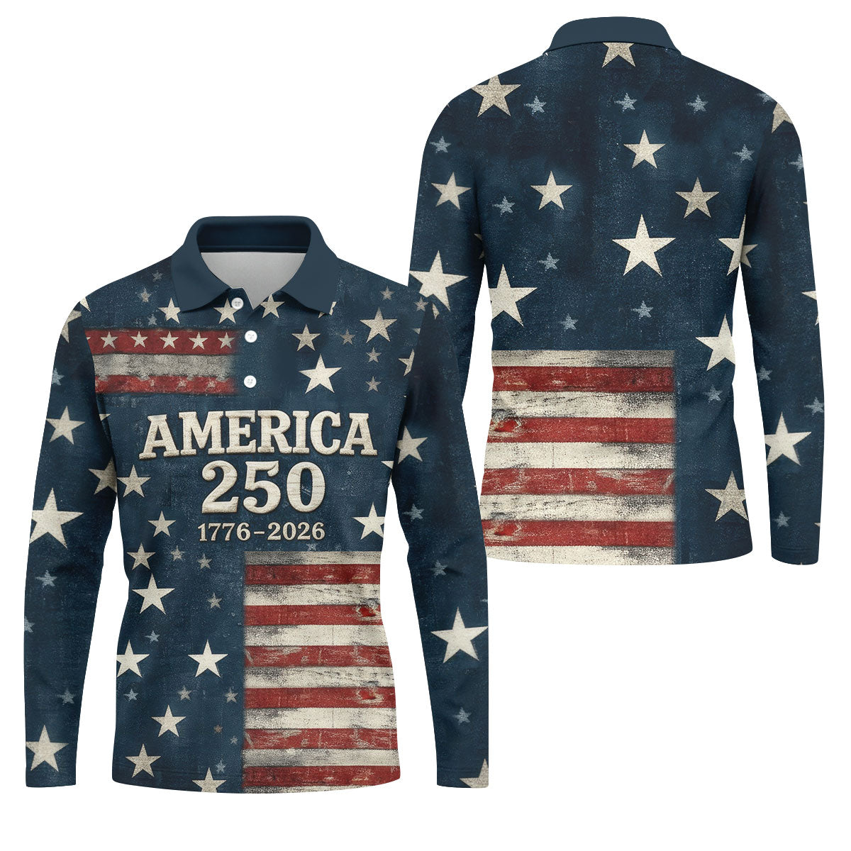 US America 250 Year Anniversary Veterans Day Golf Shirt, Patriotic 4th Of July Golf Shirts For Men